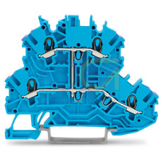 Double-deck terminal block, 4-conductor through terminal block, N, blue