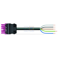 pre-assembled connecting cable, Eca, Socket/open-ended, pink