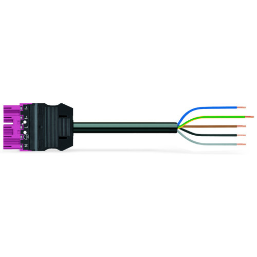 pre-assembled connecting cable, Eca, Plug/open-ended, pink