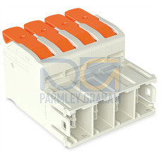 1-conductor male connector, lever, Push-in CAGE CLAMP&reg;, light gray