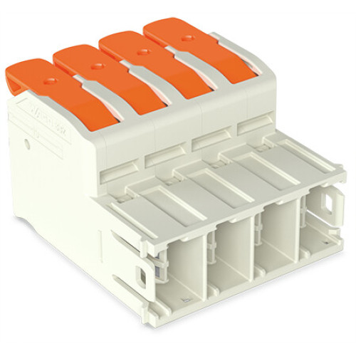 1-conductor male connector, lever, Push-in CAGE CLAMP&reg;, light gray