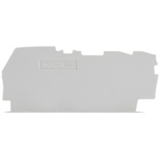 End and intermediate plate, 0.8 mm thick, for 3-conductor terminal blocks, gray