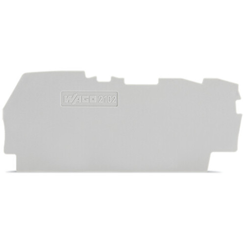 End and intermediate plate, 0.8 mm thick, for 3-conductor terminal blocks, gray