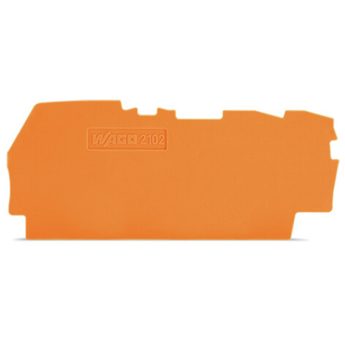 End and intermediate plate, 0.8 mm thick, for 3-conductor terminal blocks, orange