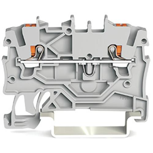 2-conductor through terminal block, with push-button, 1 mm&sup2;, gray