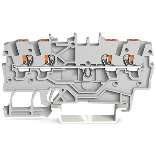 4-conductor through terminal block, with push-button, 1 mm&sup2;, gray