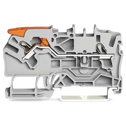 2-conductor through terminal block, with lever and Push-in CAGE CLAMP&reg;, 2.5 mm&sup2;, gray