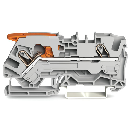2-conductor through terminal block, with lever and Push-in CAGE CLAMP&reg;, 6 mm&sup2;, gray