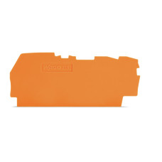 End and intermediate plate, 0.8 mm thick for 3-conductor terminal blocks, orange