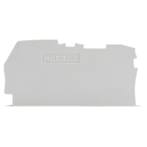 End and intermediate plate, 0.8 mm thick, gray