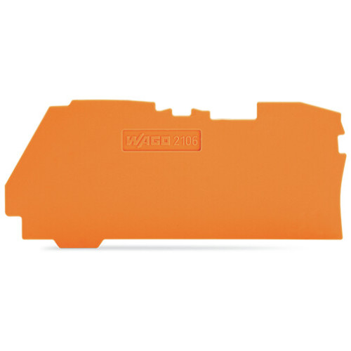 End and intermediate plate, 1 mm thick, orange