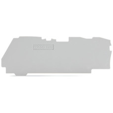 End and intermediate plate, 1 mm thick, for 3-conductor terminal blocks, gray