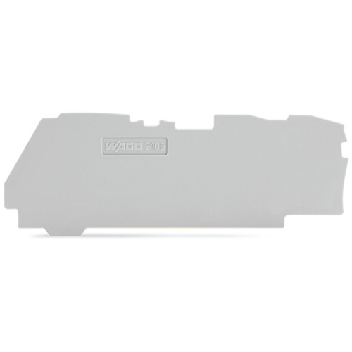 End and intermediate plate, 1 mm thick, for 3-conductor terminal blocks, gray