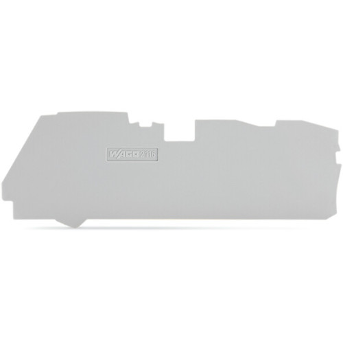 End and intermediate plate, 1 mm thick, for 3-conductor terminal blocks, gray