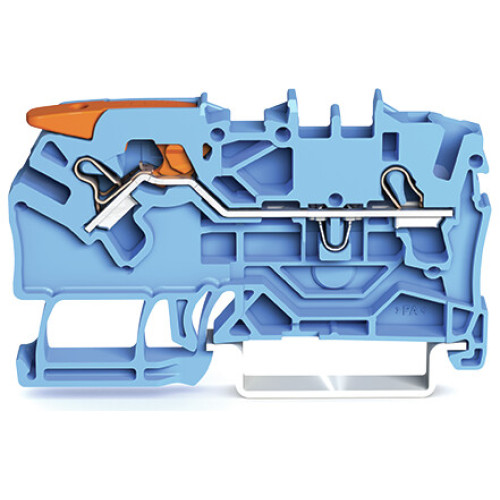 2-conductor through terminal block, with lever and Push-in CAGE CLAMP&reg;, 2.5 mm&sup2;, blue