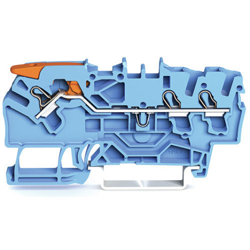 3-conductor through terminal block, with lever and Push-in CAGE CLAMP&reg;, 2.5 mm&sup2;, blue