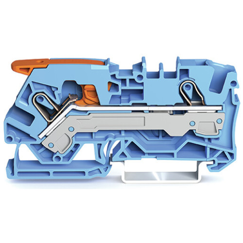 2-conductor through terminal block, with lever and Push-in CAGE CLAMP&reg;, 6 mm&sup2;, blue