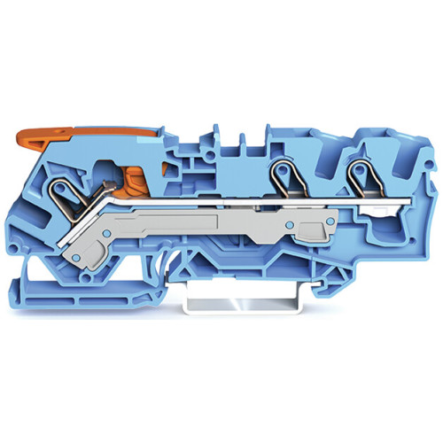 3-conductor through terminal block, with lever and Push-in CAGE CLAMP&reg;, 6 mm&sup2;, blue