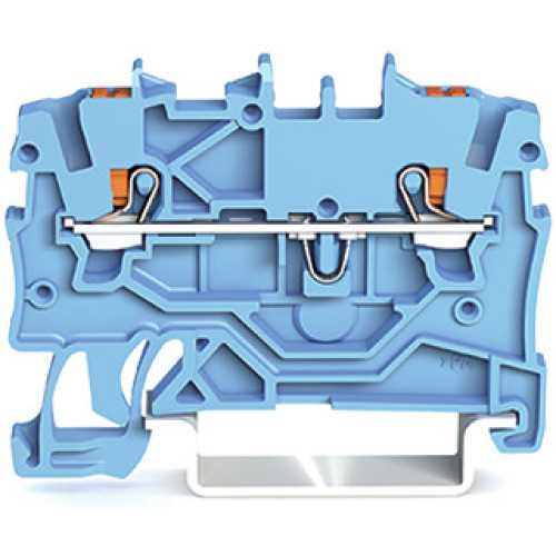 2-conductor through terminal block, with push-button, 1 mm&sup2;, blue