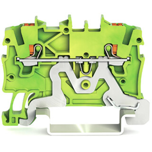2-conductor ground terminal block, with push-button, 1 mm&sup2;, green-yellow