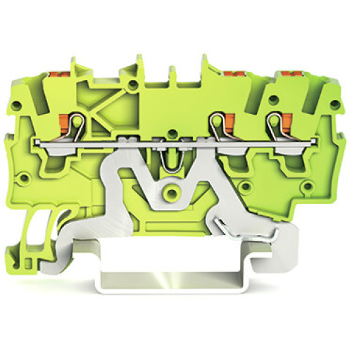 3-conductor ground terminal block, with push-button, 1 mm&sup2;, green-yellow