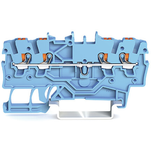 4-conductor through terminal block, with push-button, 1 mm&sup2;, blue