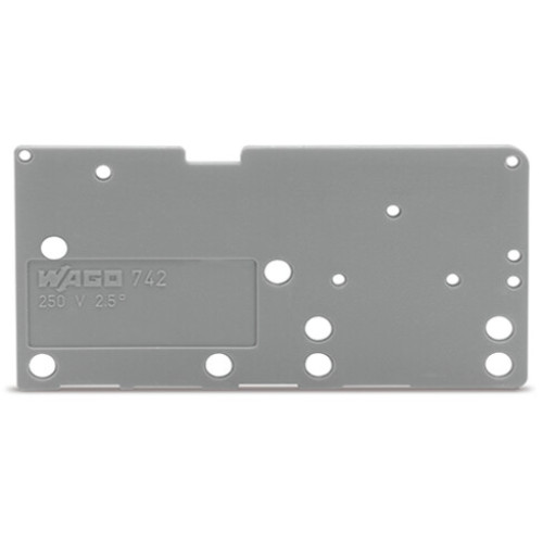 End plate, snap-fit type, 1.5 mm thick, gray
