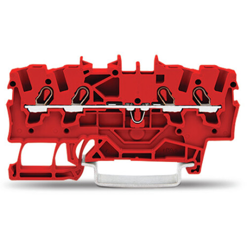 4-conductor through terminal block, 1.5 mm&sup2;, suitable for Ex e II applications, red