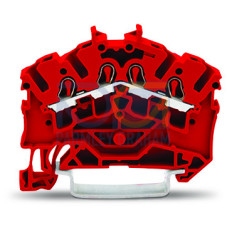 4-conductor through terminal block, 2.5 mm&sup2;, suitable for Ex e II applications, red