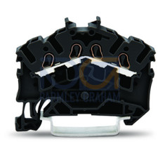 4-conductor through terminal block, 2.5 mm&sup2;, suitable for Ex e II applications, black