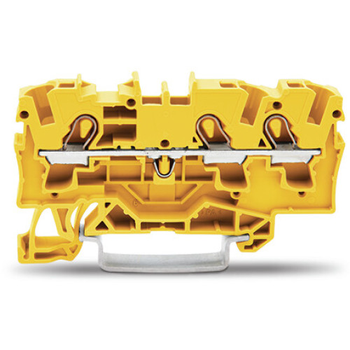 3-conductor through terminal block, 4 mm&sup2;, suitable for Ex e II applications, yellow
