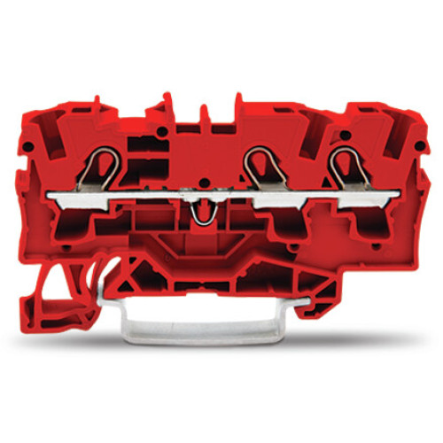 3-conductor through terminal block, 4 mm&sup2;, suitable for Ex e II applications, red