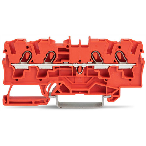 4-conductor through terminal block, 4 mm&sup2;, suitable for Ex e II applications, red
