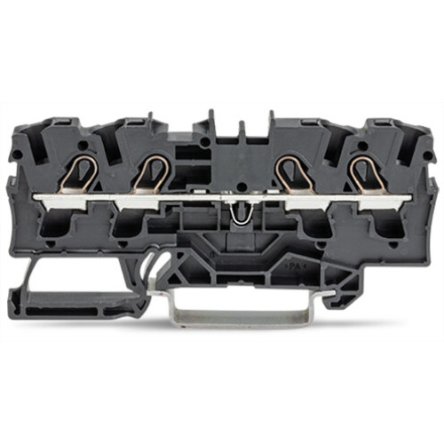 4-conductor through terminal block, 4 mm&sup2;, suitable for Ex e II applications, black