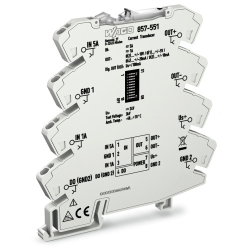Current signal conditioner, Current input signal, Current and voltage output signal, Digital output, Configuration via software, Supply voltage: 24 VDC, 6 mm module width