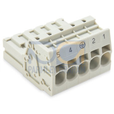 1-conductor male connector, Push-in CAGE CLAMP&reg;, 10 mm&sup2;, light gray