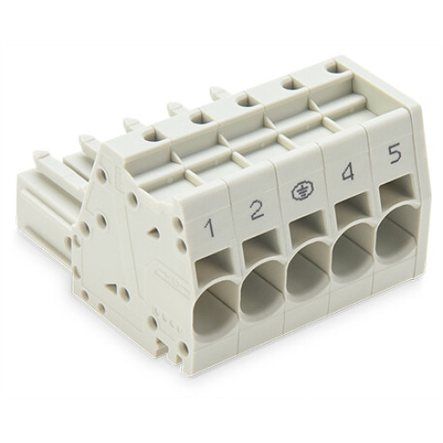 1-conductor female connector, Push-in CAGE CLAMP&reg;, 10 mm&sup2;, light gray