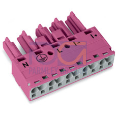 Socket, 5-pole, Cod. B, pink