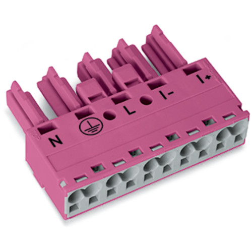 Socket, 5-pole, Cod. B, pink