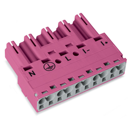 Plug, 5-pole, Cod. B, pink
