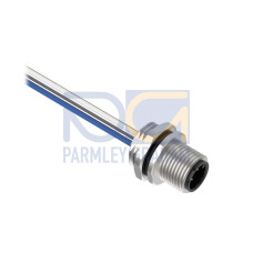 Receptacle 5-pin Male, 5x22 PVC 1 m Length, Front Mount PG9 w/ Locknut