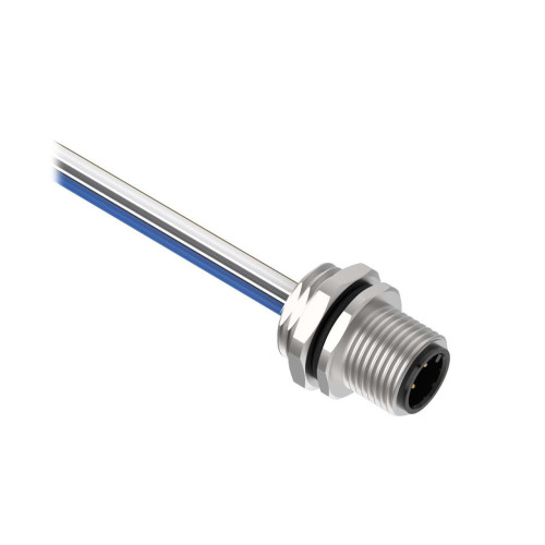 Receptacle 5-pin Male, 5x22 PVC 1 m Length, Front Mount PG9 w/ Locknut