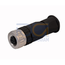 Field-Wireable Connector, Female Connector M12&nbsp;&times;&nbsp;1, Straight