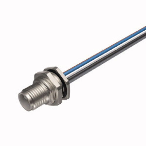 M12 Power Flange, Rear-mounted, Voltage 63 V, Conductor length