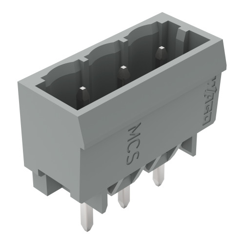 Male connector with straight solder pins 3-pole Pin spacing 5 mm / 0.197 in Vertical PCB mounting with closed end