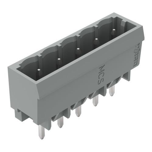 Male connector with straight solder pins 5-pole Pin spacing 5 mm / 0.197 in Vertical PCB mounting with closed end