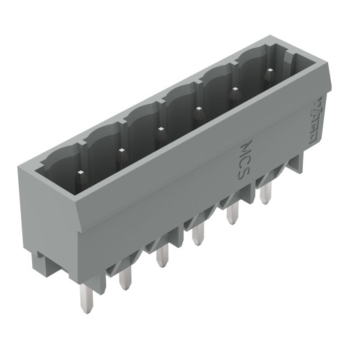 Male connector with straight solder pins 6-pole Pin spacing 5 mm / 0.197 in Vertical PCB mounting with closed end