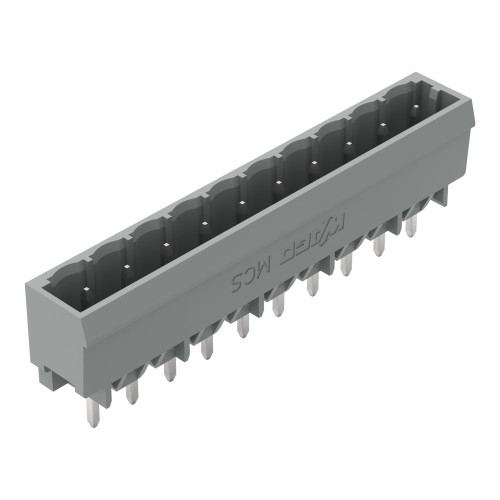 Male connector with straight solder pins 10-pole Pin spacing 5 mm / 0.197 in Vertical PCB mounting with closed end