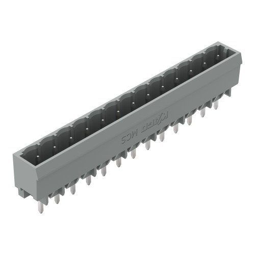 THT male header, 1.0 x 1.0 mm solder pin, straight, gray