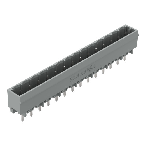 THT male header, 1.0 x 1.0 mm solder pin, straight, gray